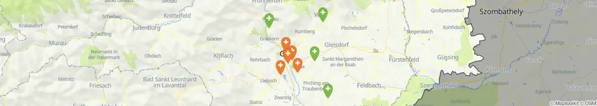 Kartenansicht für Apotheken-Notdienste in der Nähe von Graz-Umgebung (Bezirk, Steiermark) (76)